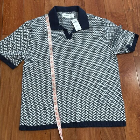 NWT Hollister Boxy Short-Sleeve Geometric Sweater Polo Shirt Size M - Picture 8 of 9